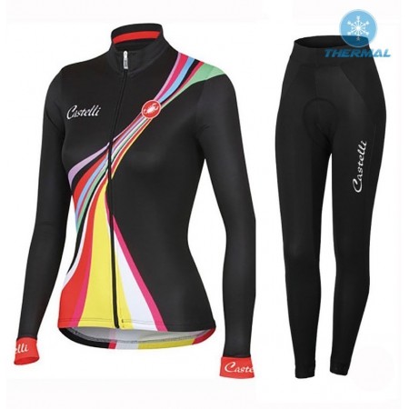 Tenue Cycliste et Collant Long 2016 Castelli Viva Femme Hiver Thermal Fleece N001